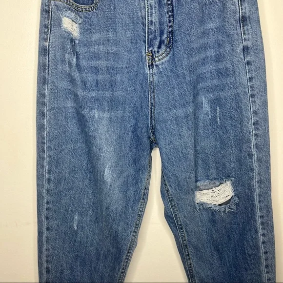 PRINCESS POLLY Balloon Leg Distressed Denim Size 2 Jeans - Picture 9 of 16